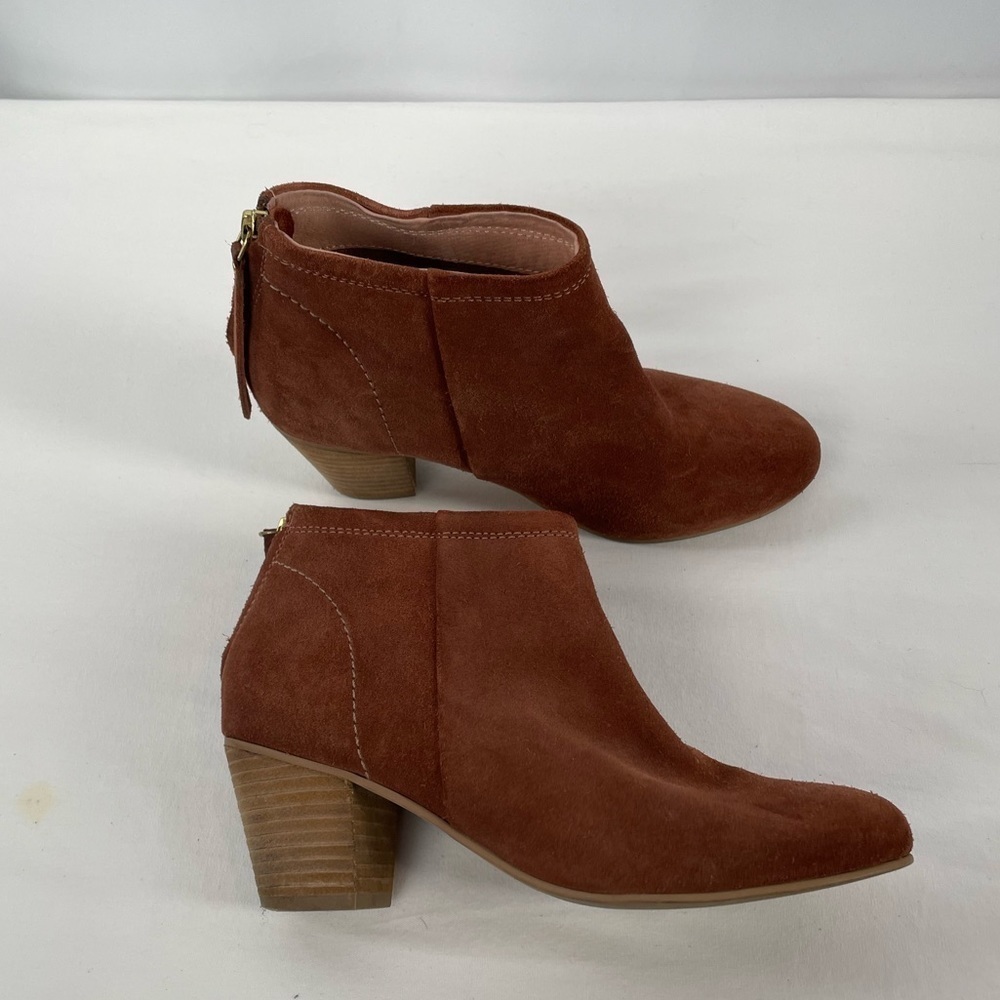 Seyechelles Suede Back Zipper Booties in‎ Brown Size 7